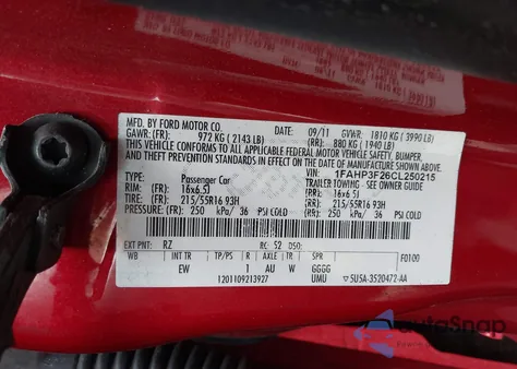 2012 Ford Focus Se from USA, damaged, VIN 1FAHP3F26CL250215